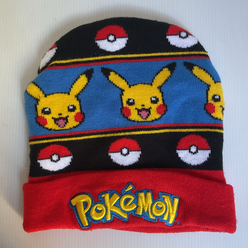 Pokémon Pikachu Poké Ball Knit Beanie Hat OSFM – 2015 Nintendo